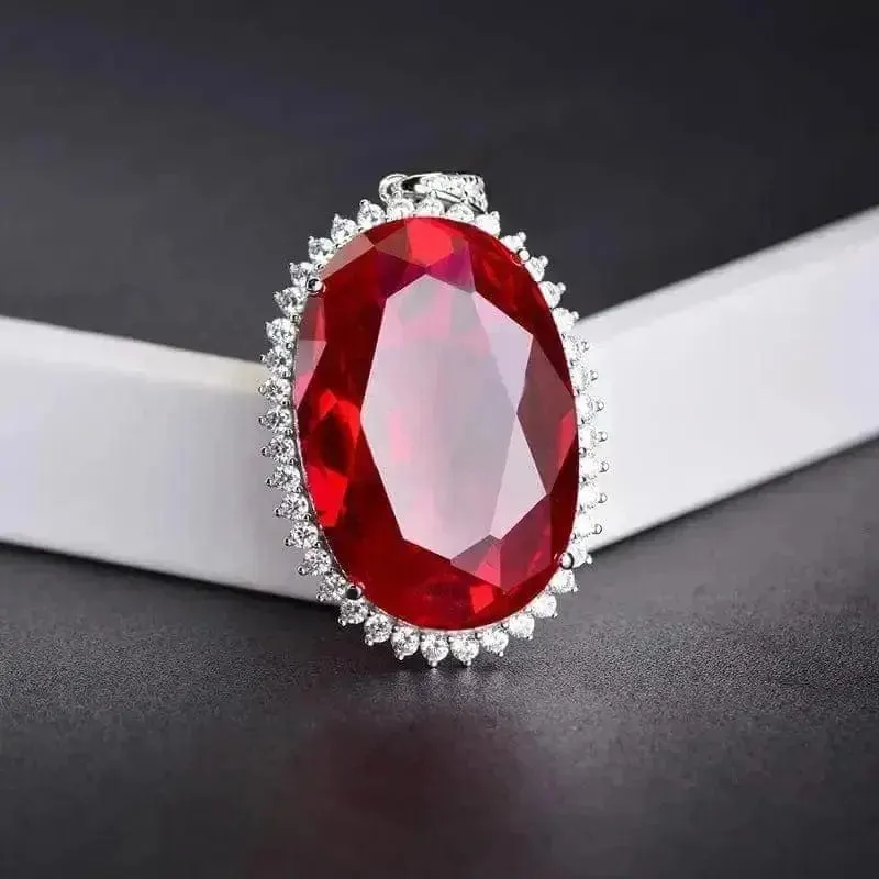 💎 Elegant Ruby Solstice Necklace - Ultimate Women's Accessory 💎
