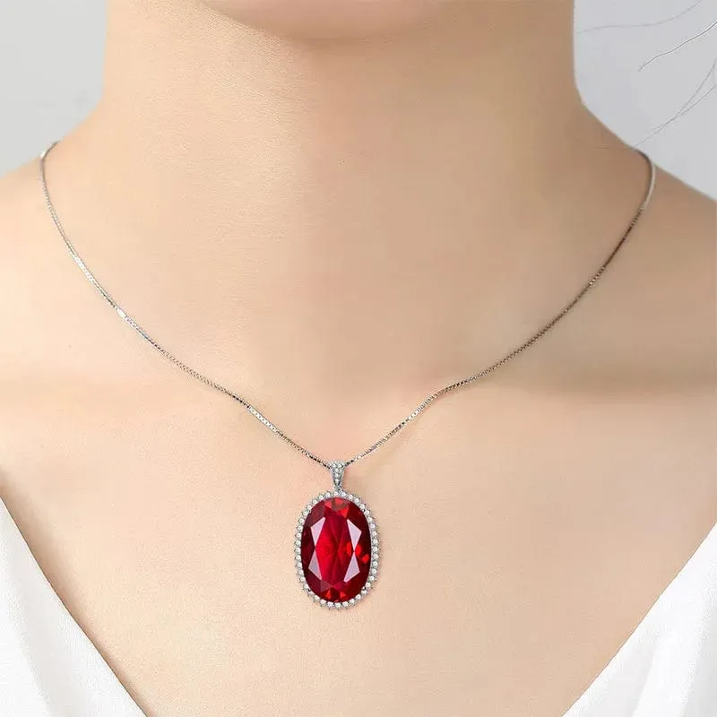 💎 Elegant Ruby Solstice Necklace - Ultimate Women's Accessory 💎