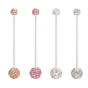 14g Pregnant Belly Button Rings Crystal Ball Navel Piercing Jewelry