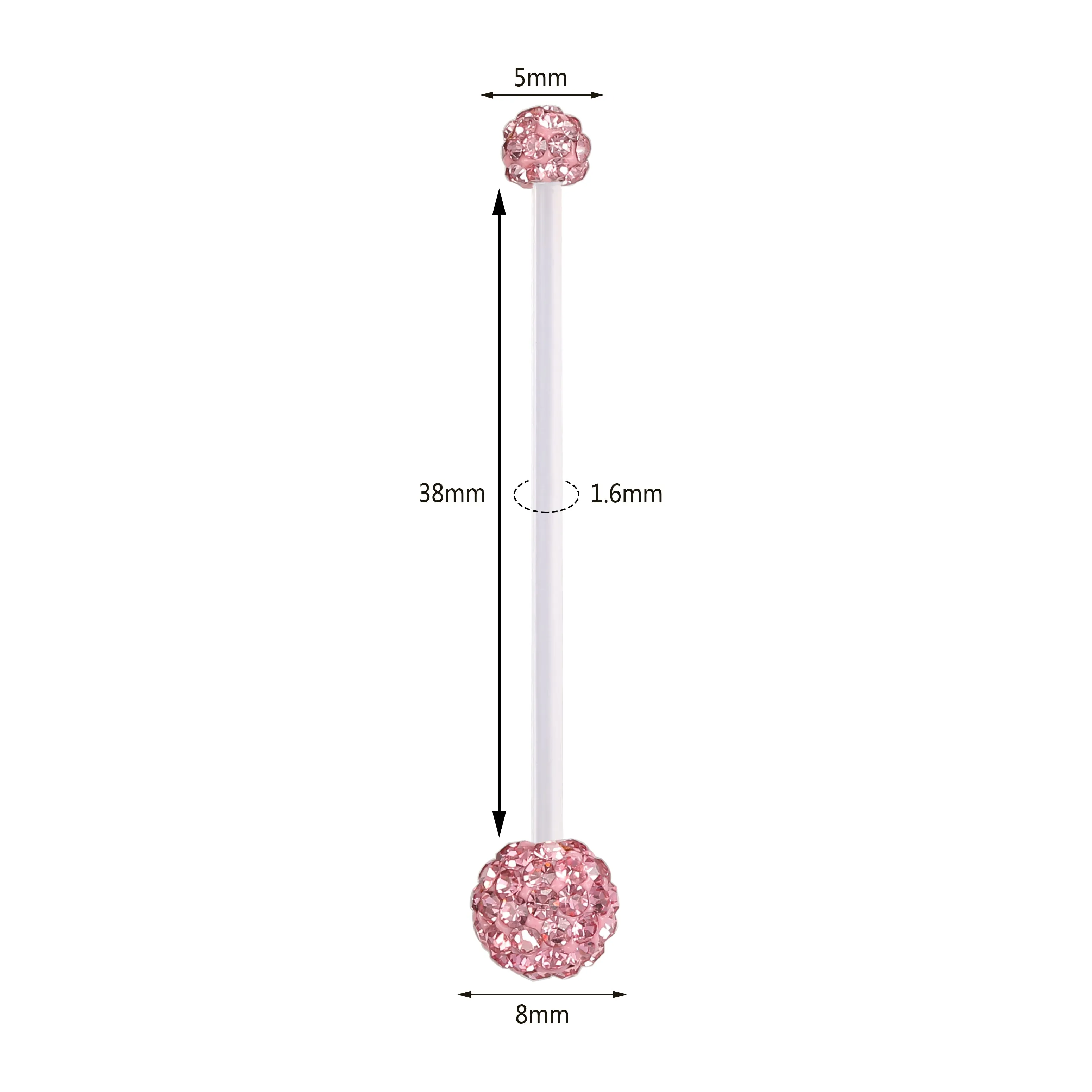 14g Pregnant Belly Button Rings Crystal Ball Navel Piercing Jewelry