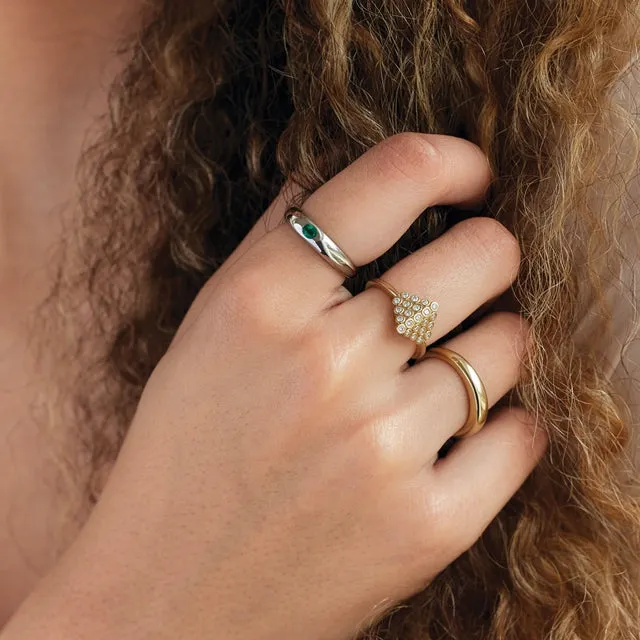 14K Gold 1/3 CTW Diamond Bezel-Set Cluster Ring