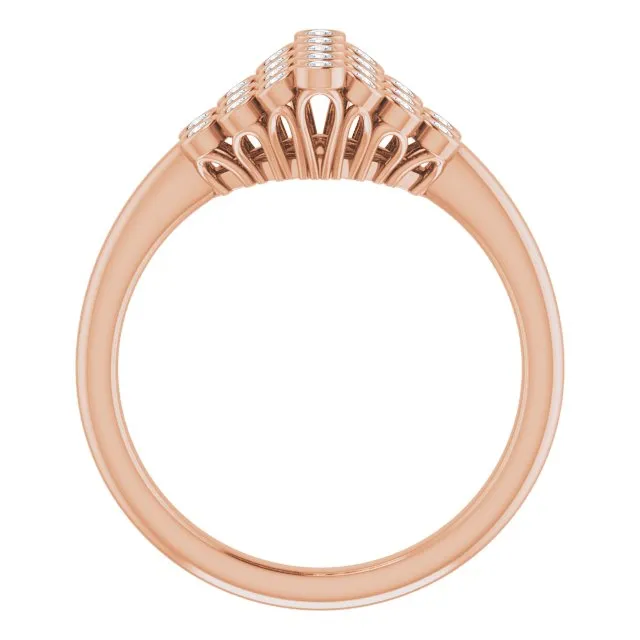 14K Gold 1/3 CTW Diamond Bezel-Set Cluster Ring