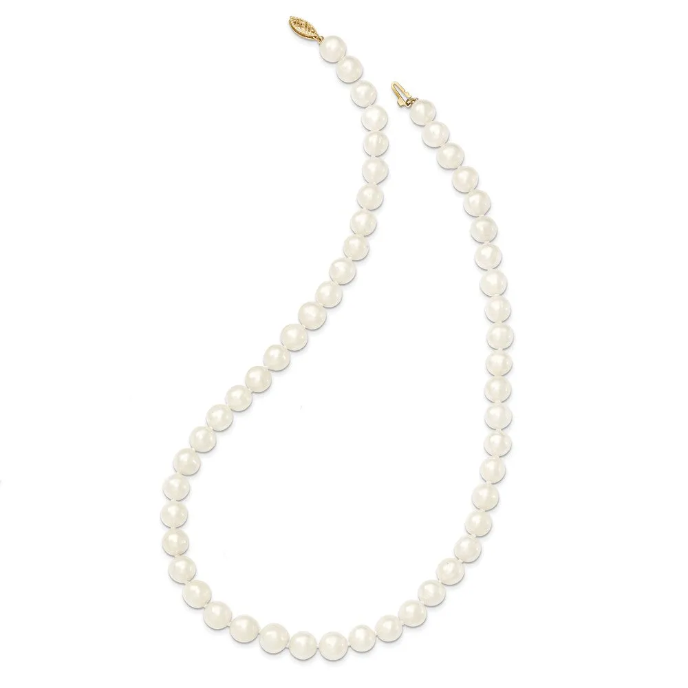 14K Gold Freshwater Pearl Necklace with Graduated Elegance 18 Inch