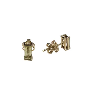 14k Gold Green Tourmaline Earrings Studs
