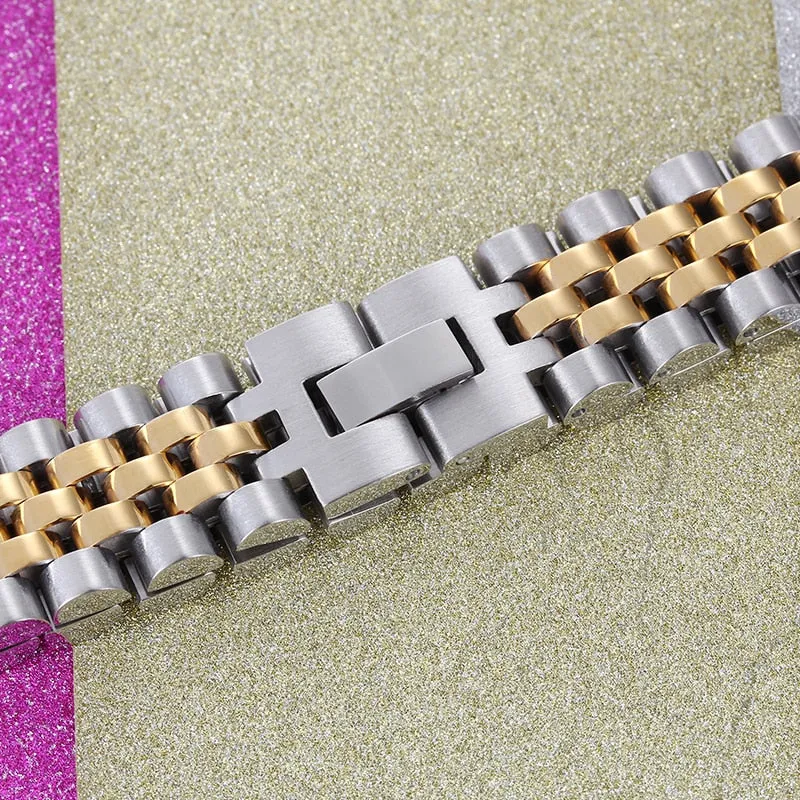 15MM Wide Chain Bracelet Men Watchband Style Adjustable Men's Bracelets