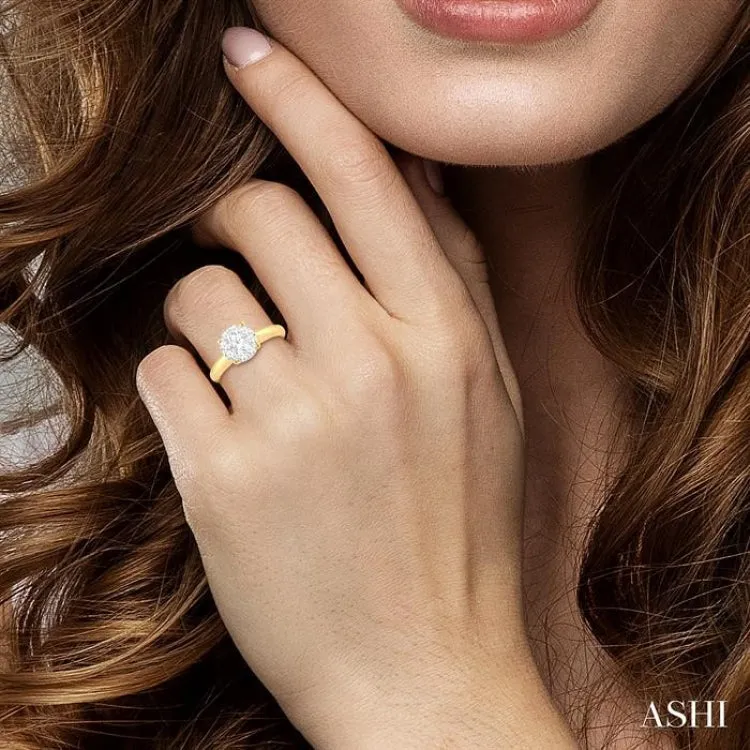 1/8 ctw Lovebright Round Cut Diamond Ring in 14K Yellow and White Gold