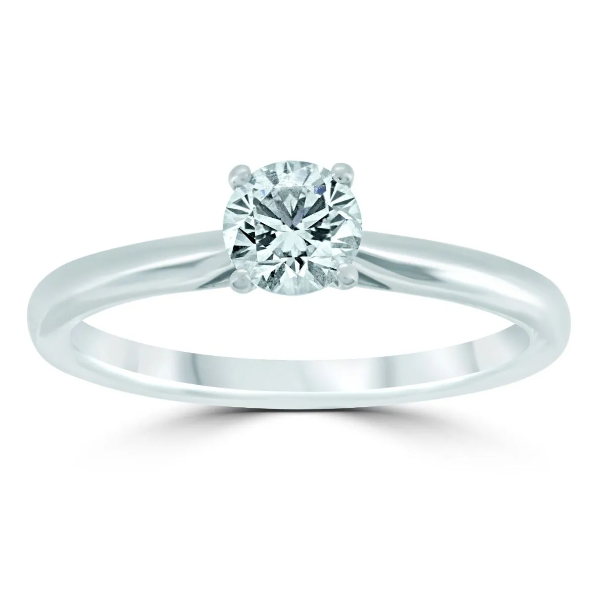 18ct White Gold 0.50ct Diamond 4 Claw Solitaire Ring