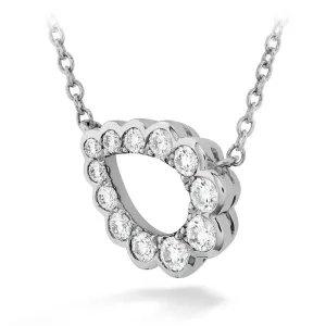 18KW 0.3ct Aerial Regal Scroll Teardrop Necklace