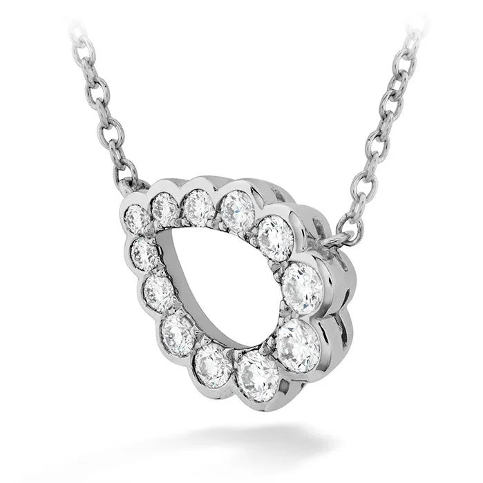 18KW 0.3ct Aerial Regal Scroll Teardrop Necklace