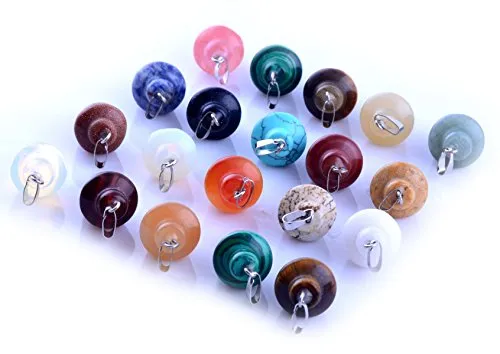 20pcs Mutilcolor Stone Healing Chakra Pendulum Line Cone Pendants Crystal Quartz Stone Charms Lot for Women Jewelry Making