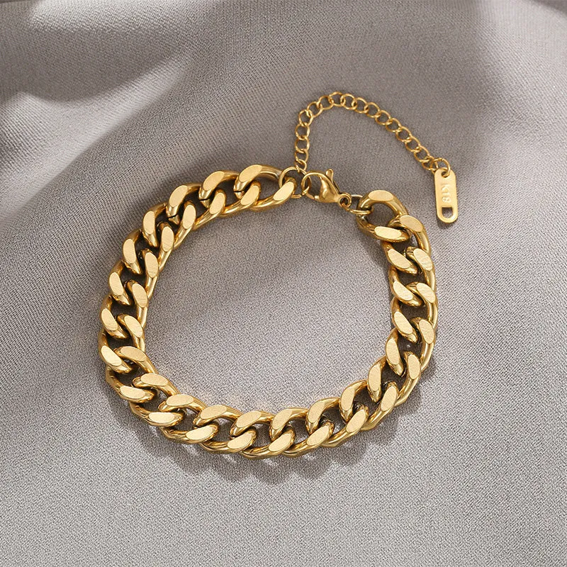 316L Stainless Steel Metal Bracelet High Quality Heavy Metal  Plated Chain