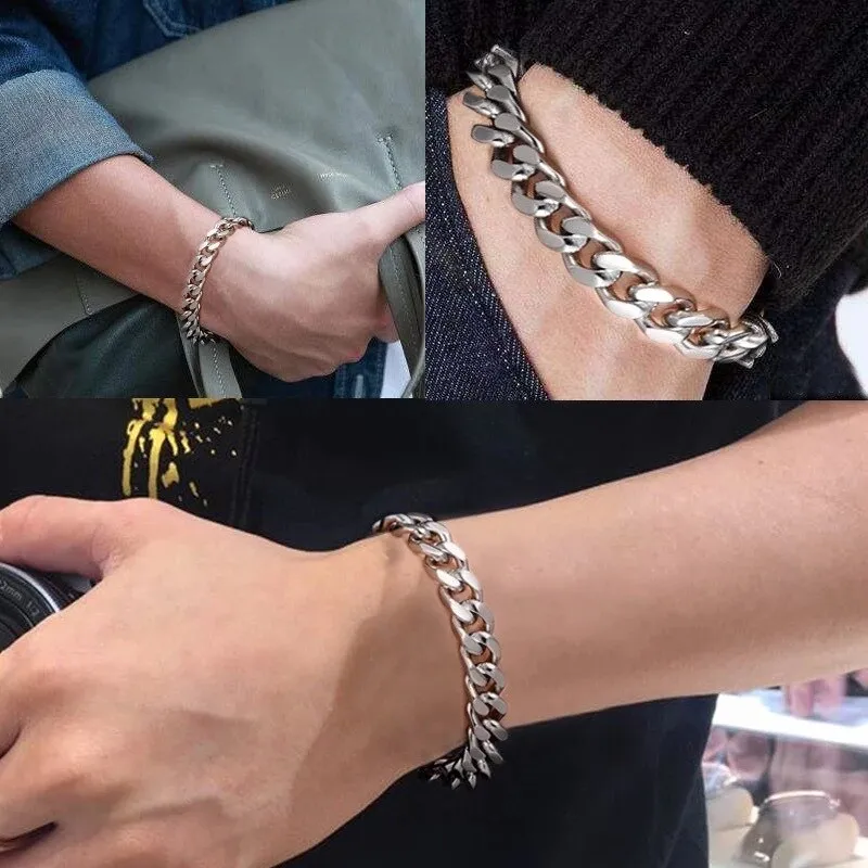 316L Stainless Steel Metal Bracelet High Quality Heavy Metal  Plated Chain