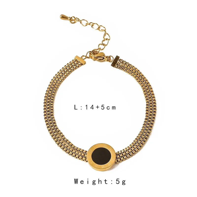 316L Stainless Steel Roman Numerals Bracelets for Women