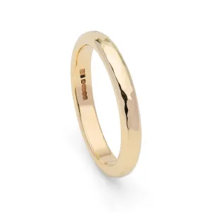 3mm Hammered 9ct Gold Wedding Ring