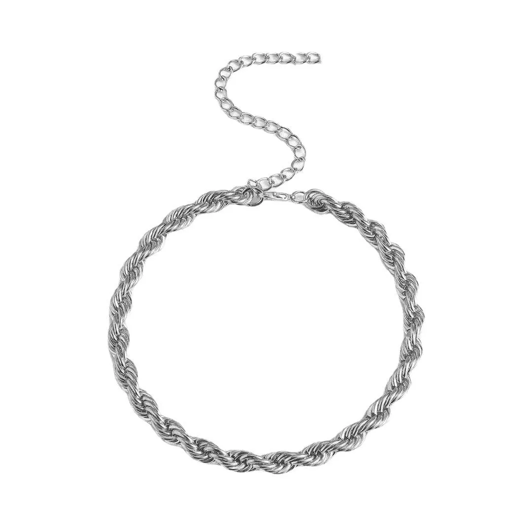 5mm Stainless Steel Twisted Rope Chain Bracelets for Women
