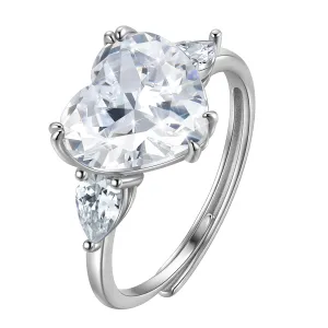6Ct Women Heart Engagement Ring 925 Sterling Silver April Birthstone Ring Diamond Crystal Promise Wedding Bridal Jewelry Girls Gifts