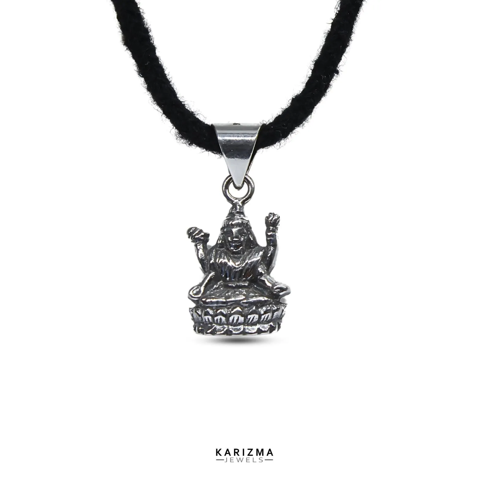 925 Sterling Silver amazing vintage style Goddess Mata Laxmi Pendant