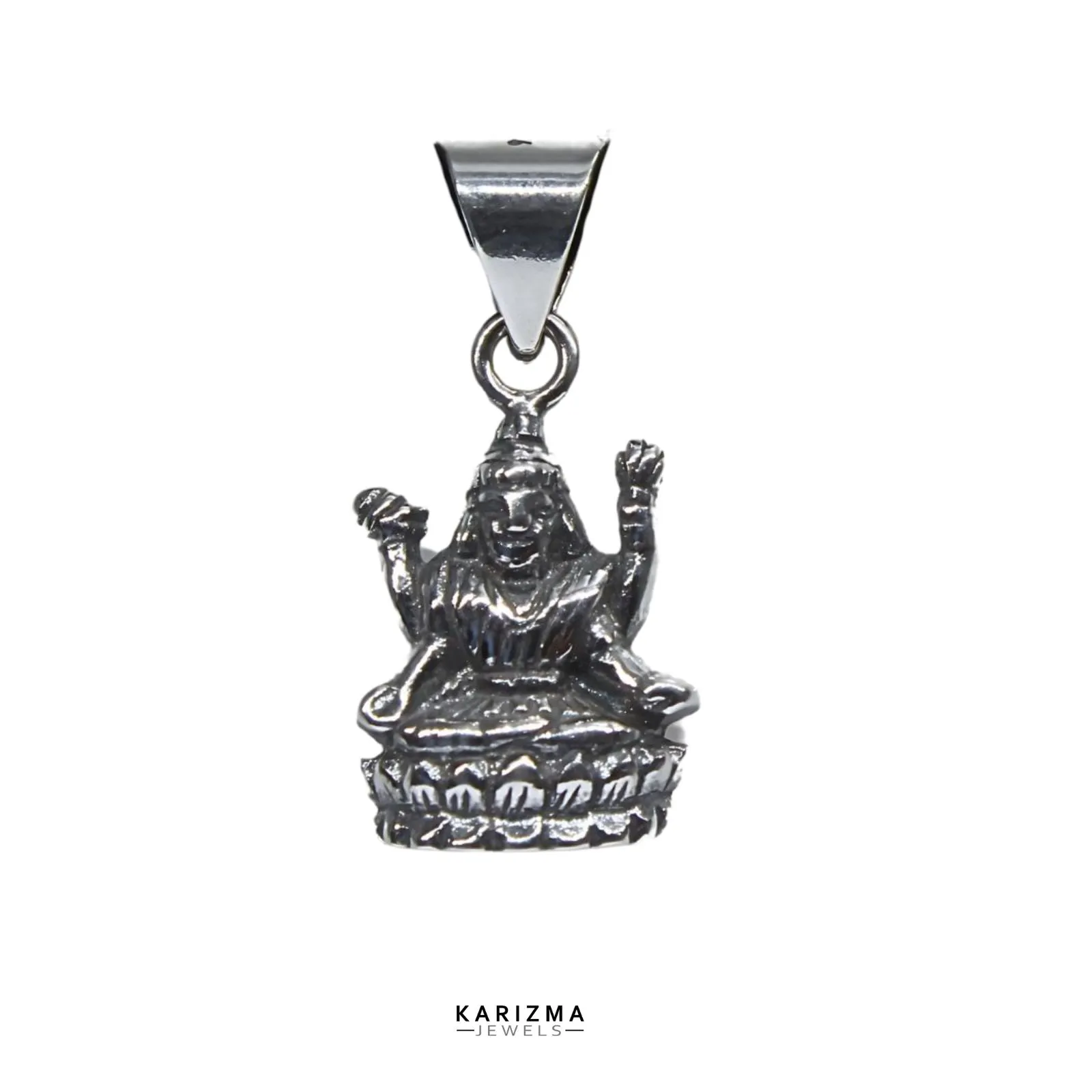 925 Sterling Silver amazing vintage style Goddess Mata Laxmi Pendant