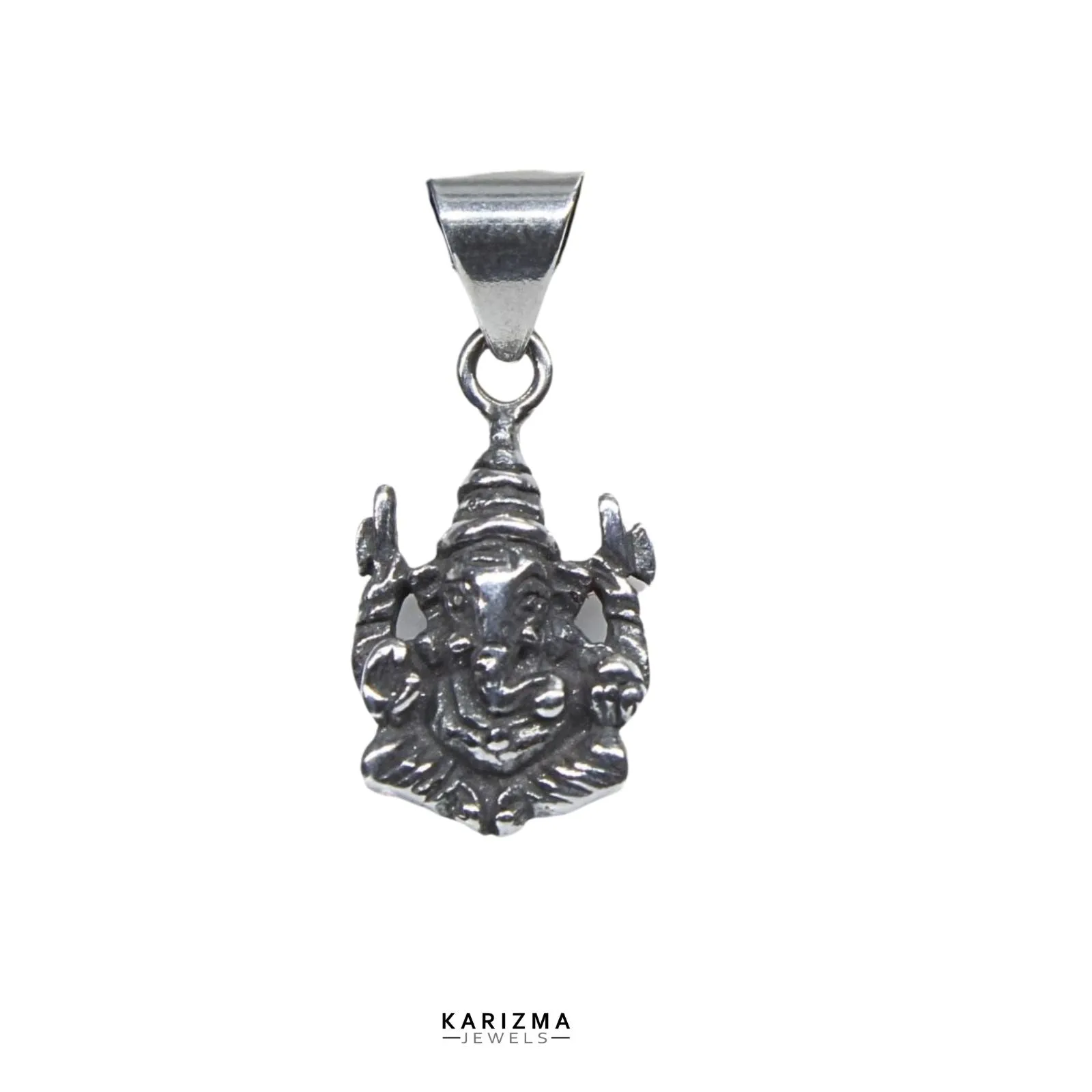 925 Sterling Silver handmade Lord GANESH Idol Oxidized Pendant