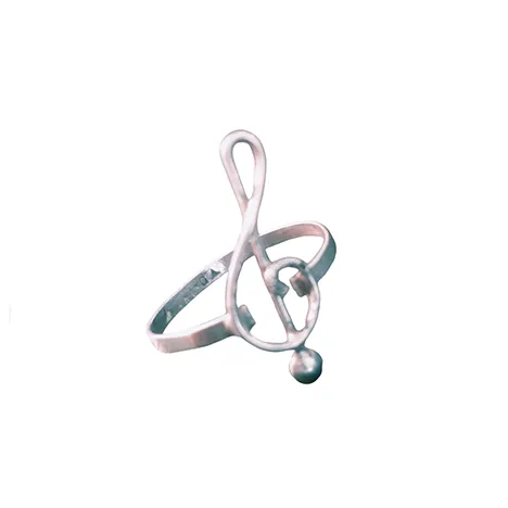 .925 Sterling Silver Musical Note Wire Ring
