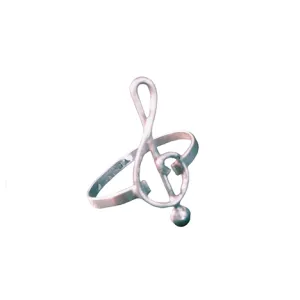 .925 Sterling Silver Musical Note Wire Ring