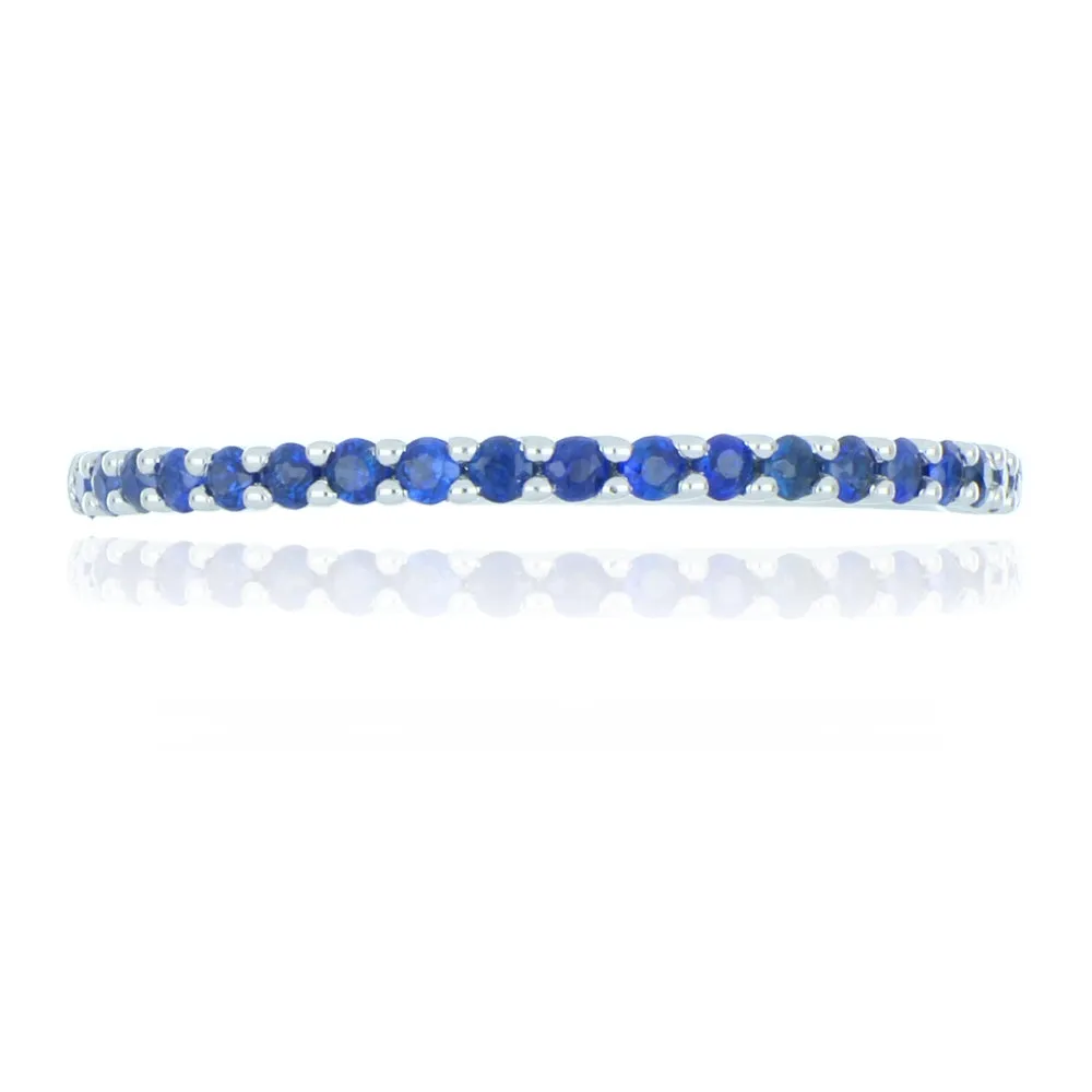 9ct White Gold Sapphire Half Eternity Ring