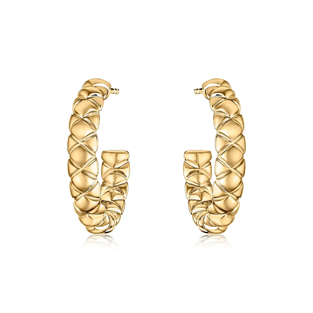 A. Jaffe 14k Quilted Hoop Earrings