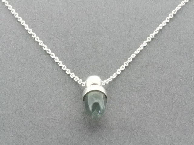 acorn pendant necklace - prehnite