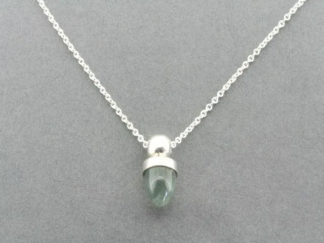 acorn pendant necklace - prehnite