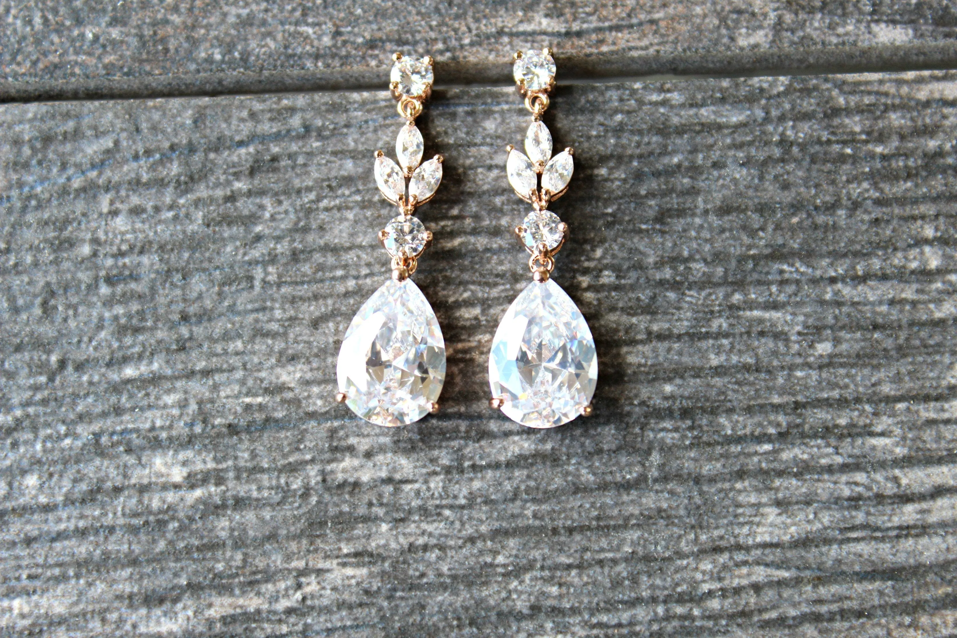 ADELIE Simulated Diamond Necklace and Earrings Set