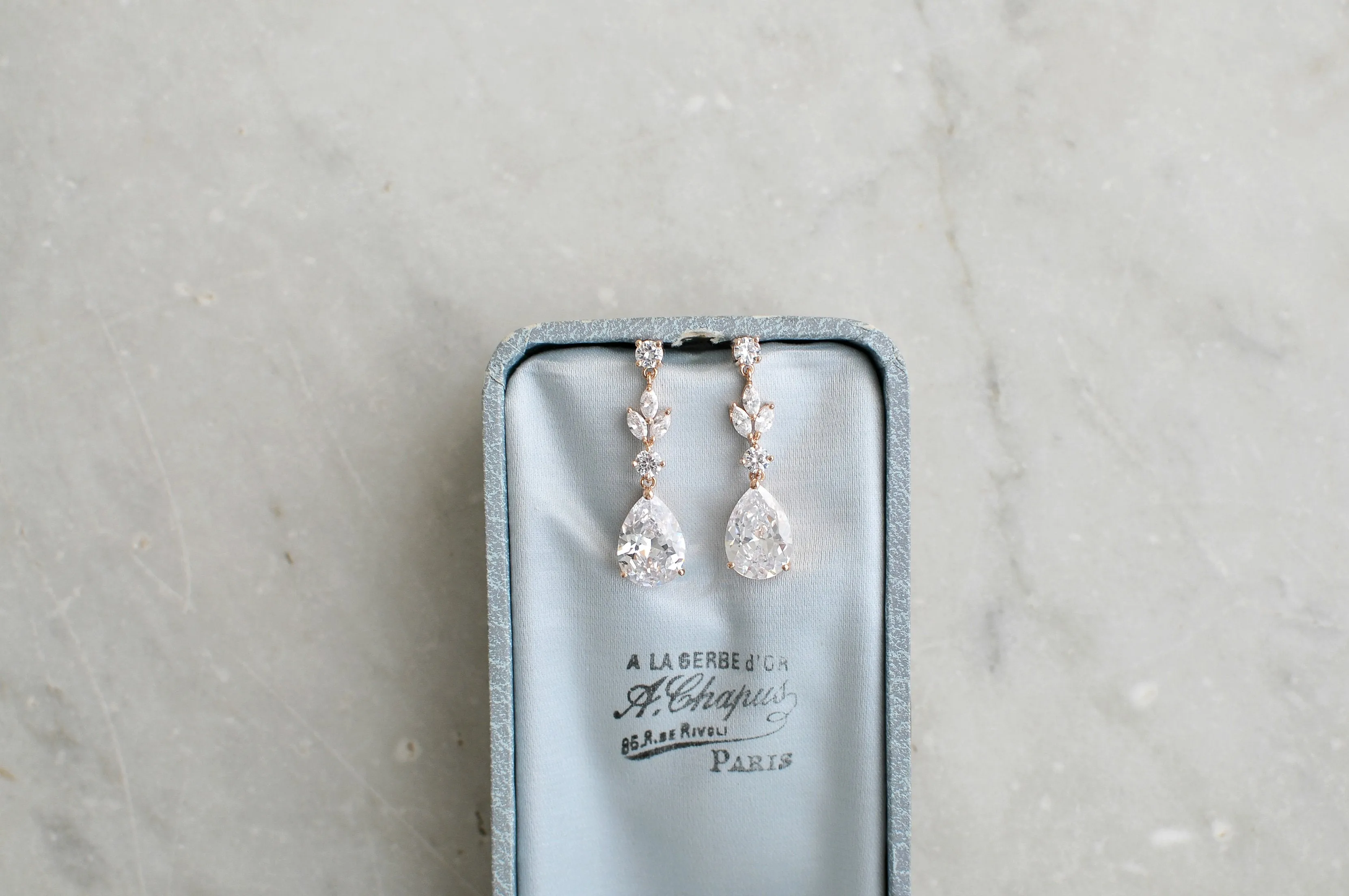 ADELIE Simulated Diamond Necklace and Earrings Set