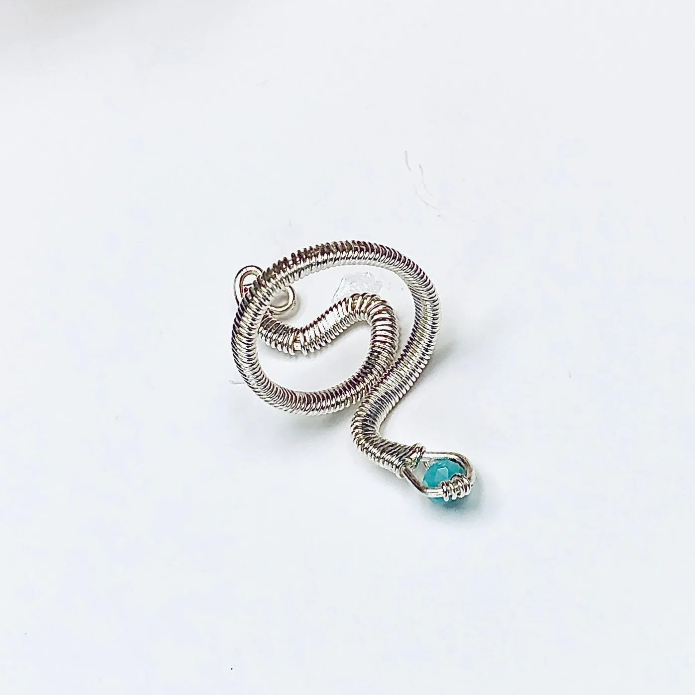 Adjustable silver snake ring