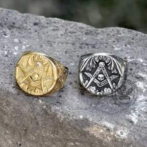 AG Skull Stainless Steel Mason Ring