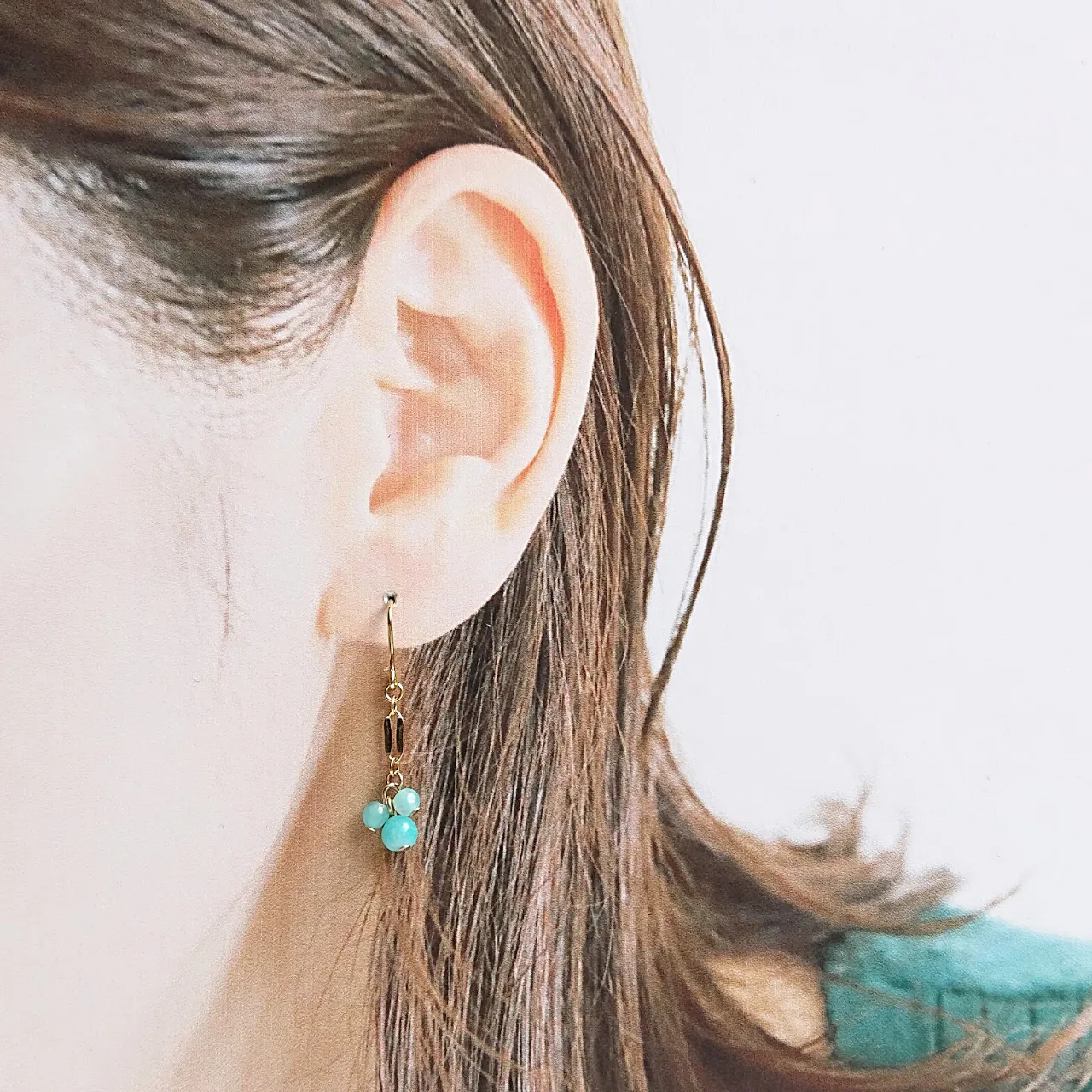 Amazonite Pierced earrings maru