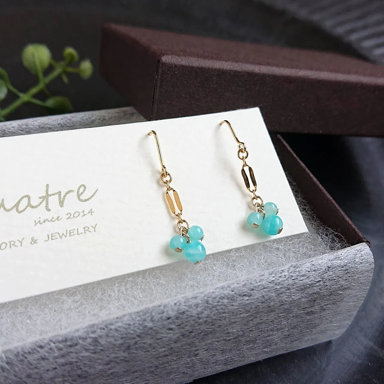 Amazonite Pierced earrings maru
