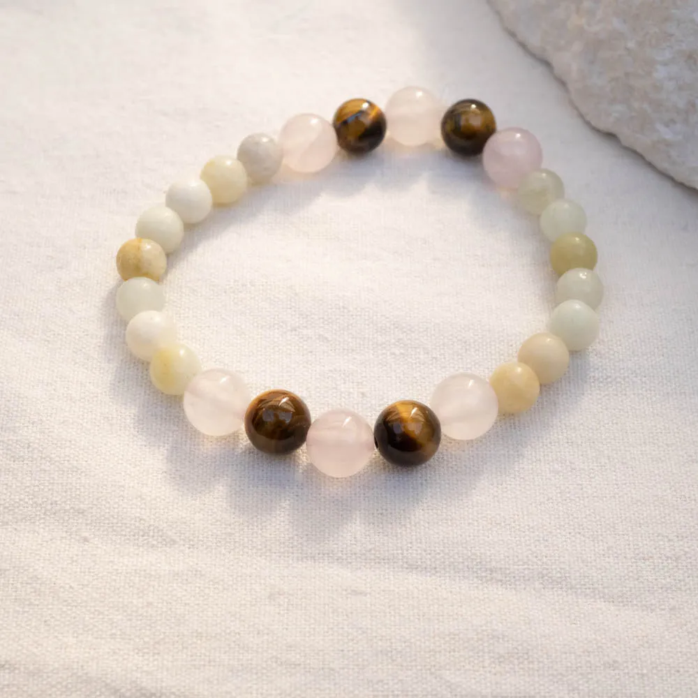 Amazonite, Tiger's Eye   Rose Quartz Bracelet | Balance   Protection