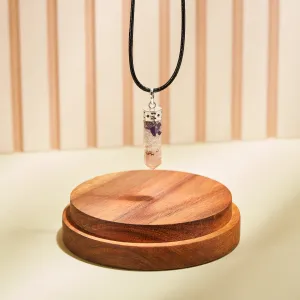 Amethyst, Clear Quartz & Rose Quartz Crystals Orgone Orgonite Pendant Necklace