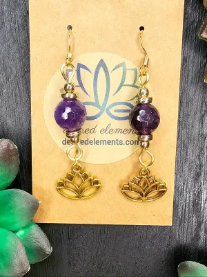 Amethyst Lotus Earrings