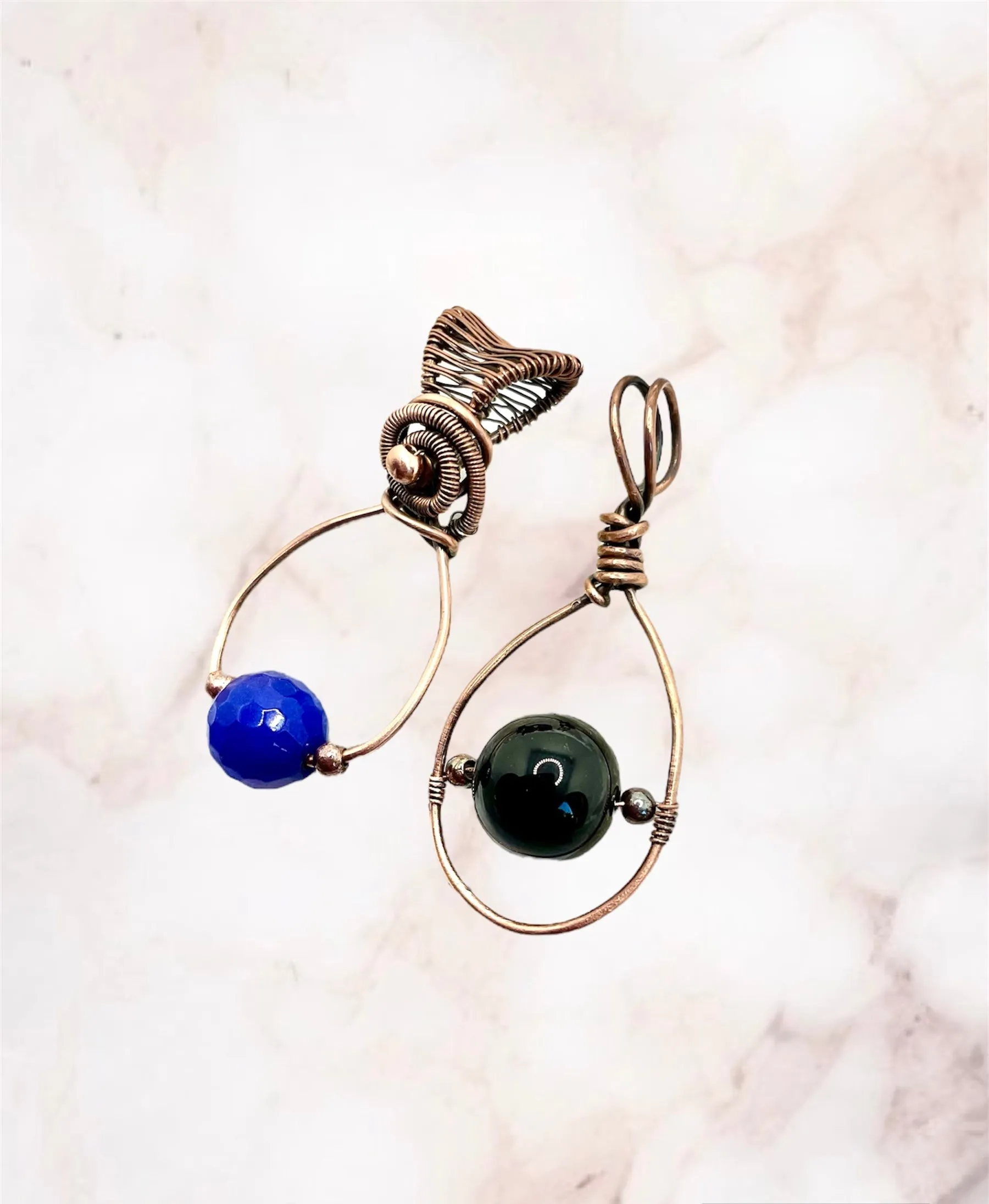 Amethyst, Obsidian and Sapphire Mini Fidget Pendants