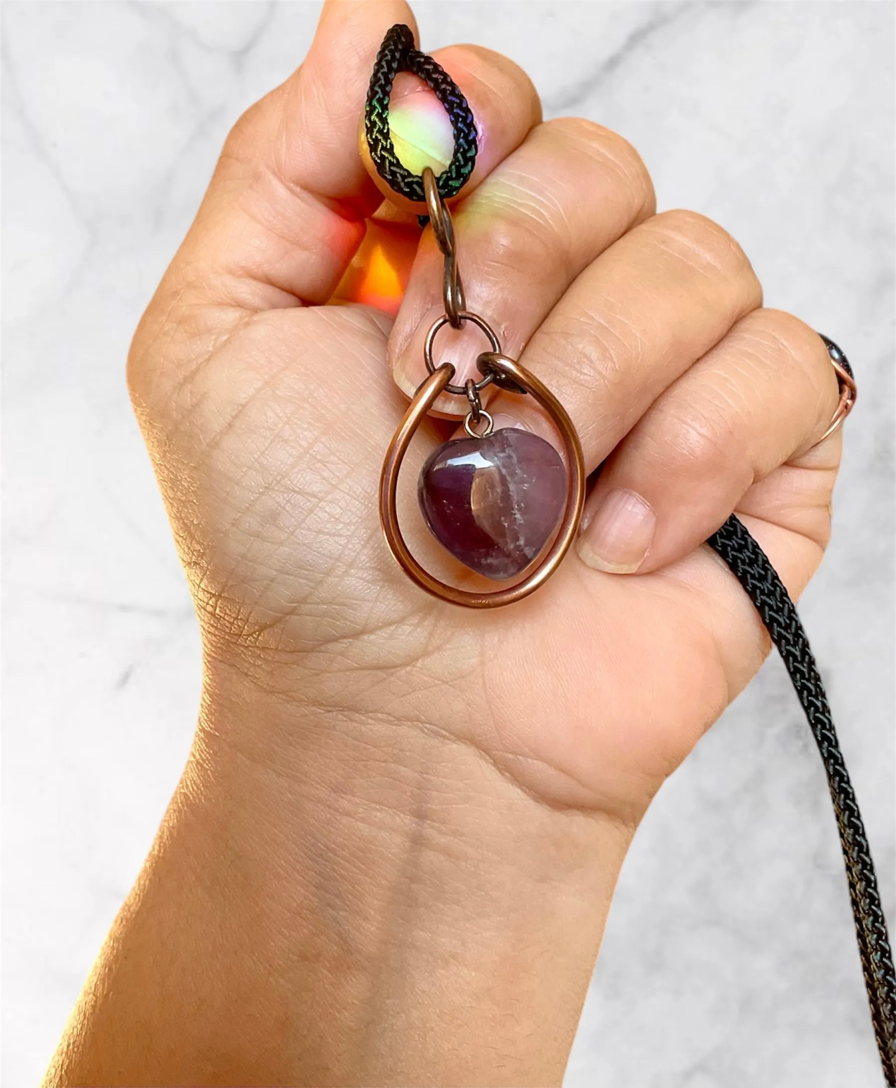 Amethyst, Obsidian and Sapphire Mini Fidget Pendants