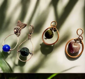 Amethyst, Obsidian and Sapphire Mini Fidget Pendants