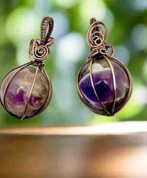 Amethyst Sphere Pendants