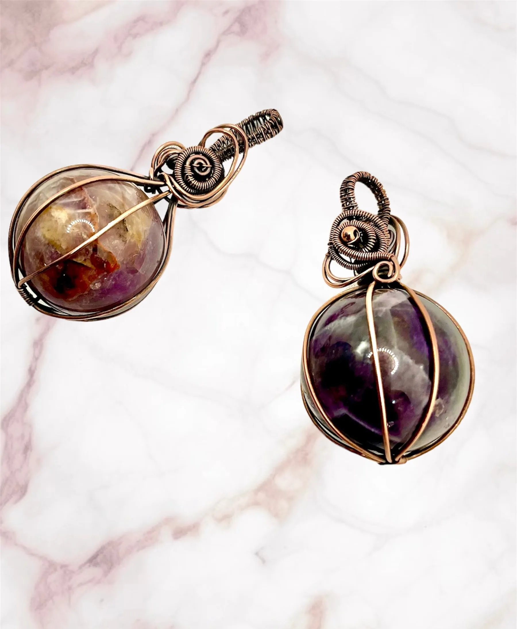 Amethyst Sphere Pendants