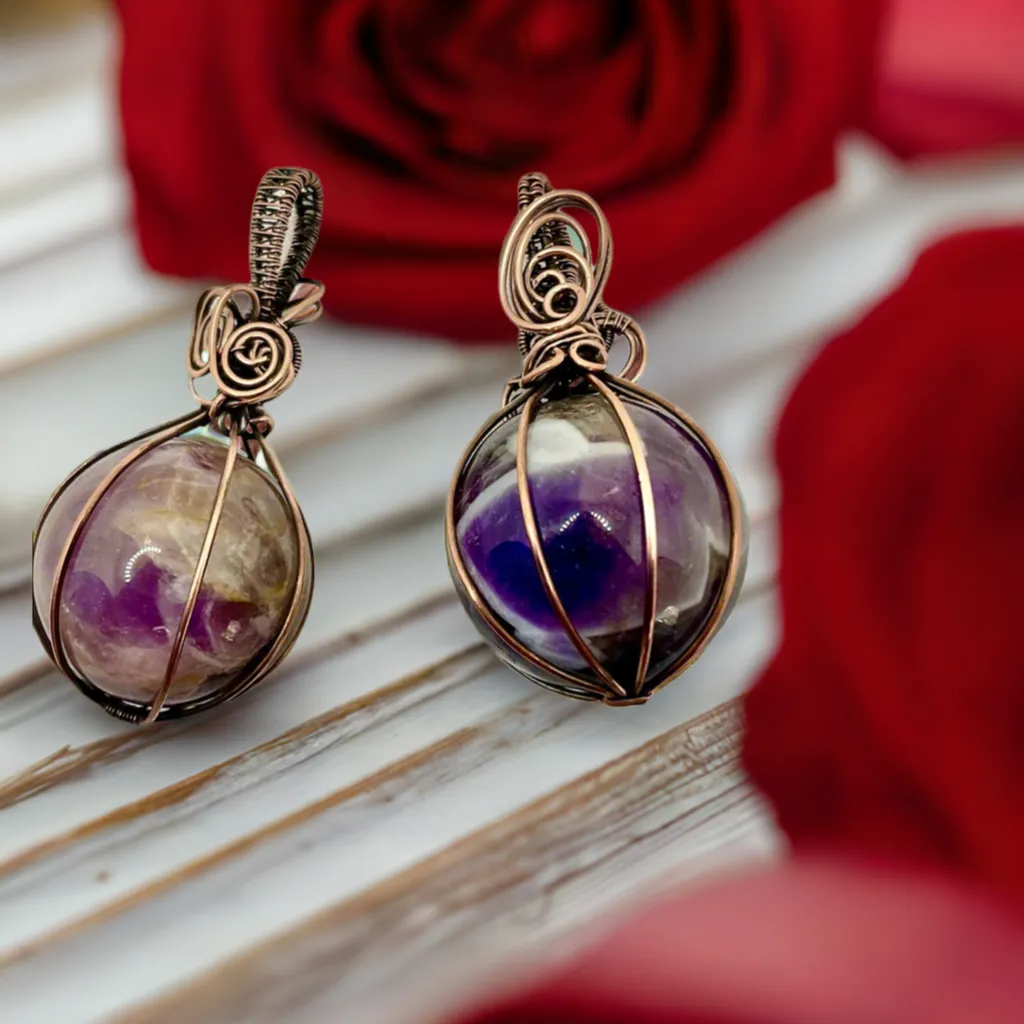 Amethyst Sphere Pendants