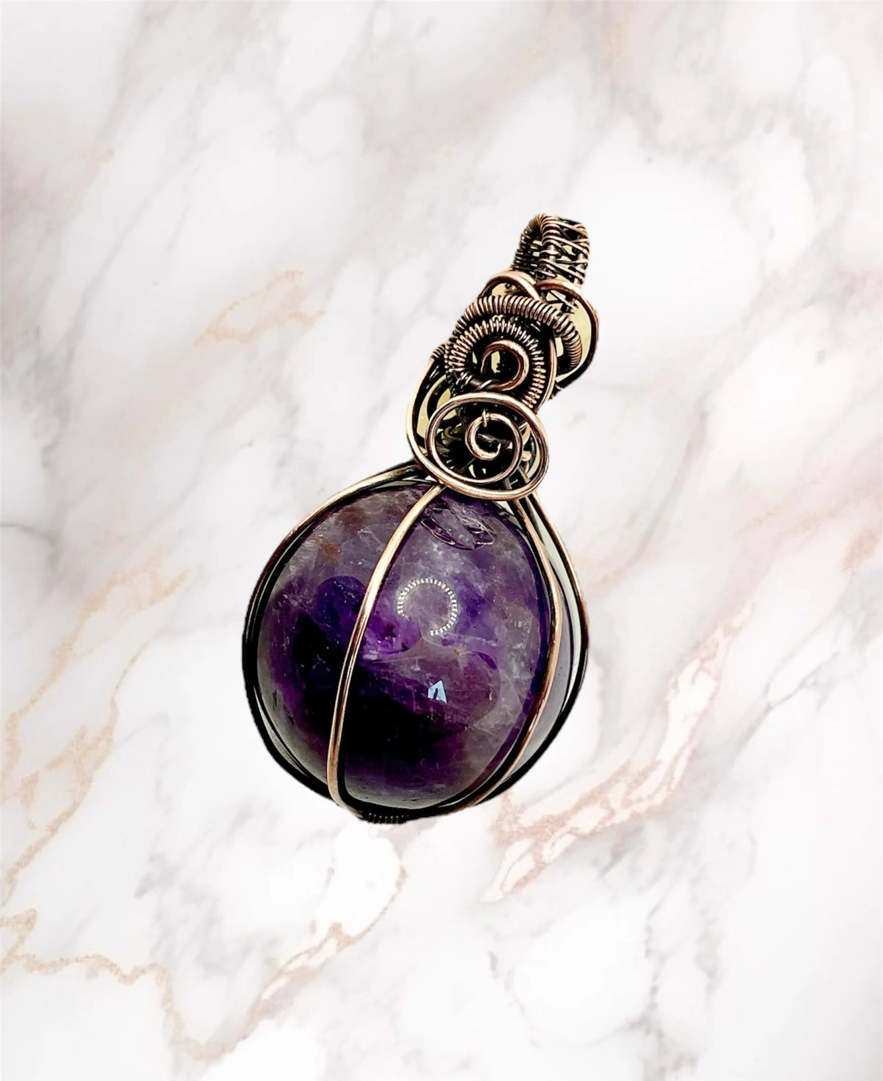 Amethyst Sphere Pendants
