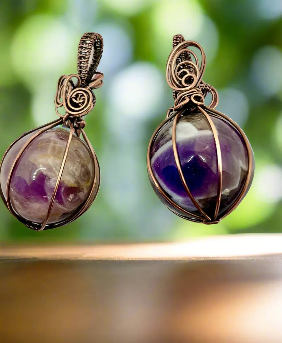 Amethyst Sphere Pendants