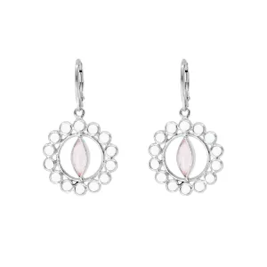 Anima Earhooks – Sterling Silver with Crystal & Rose Quartz
