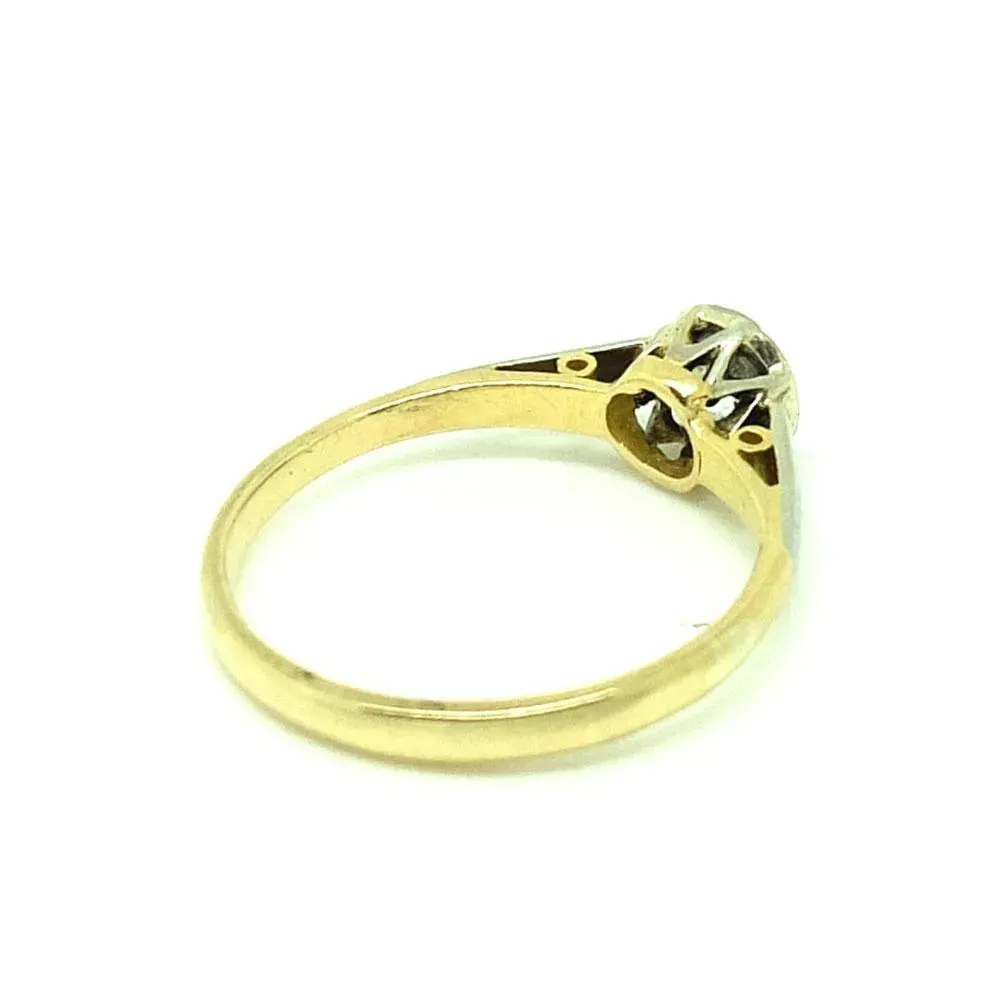 Antique Victorian 33pt Solitaire Diamond 18ct Gold Ring