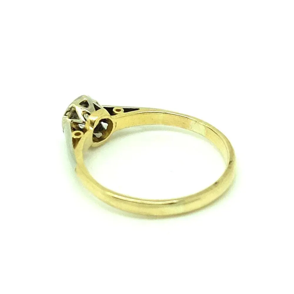 Antique Victorian 33pt Solitaire Diamond 18ct Gold Ring