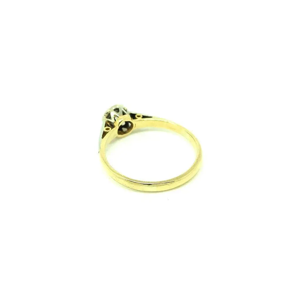 Antique Victorian 33pt Solitaire Diamond 18ct Gold Ring